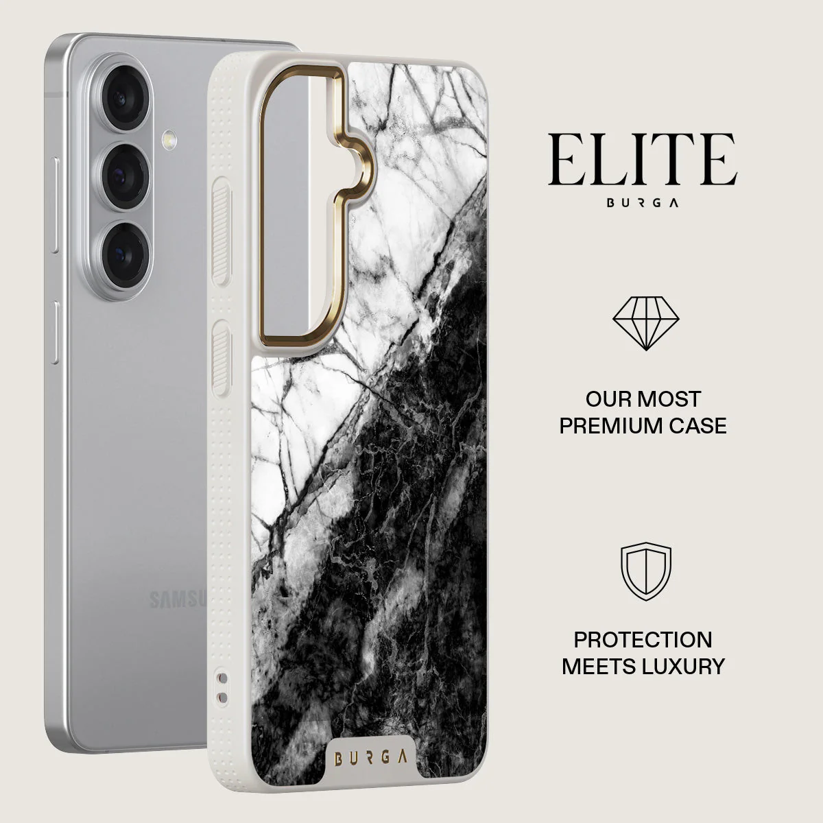 Fatal Contradiction - Black & White Marble Samsung Galaxy S26 Case - Image 27
