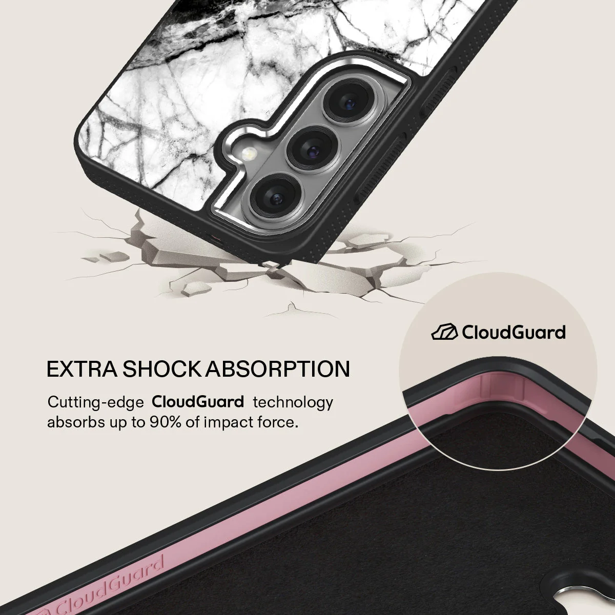 Fatal Contradiction - Black & White Marble Samsung Galaxy S26 Plus Case - Image 21