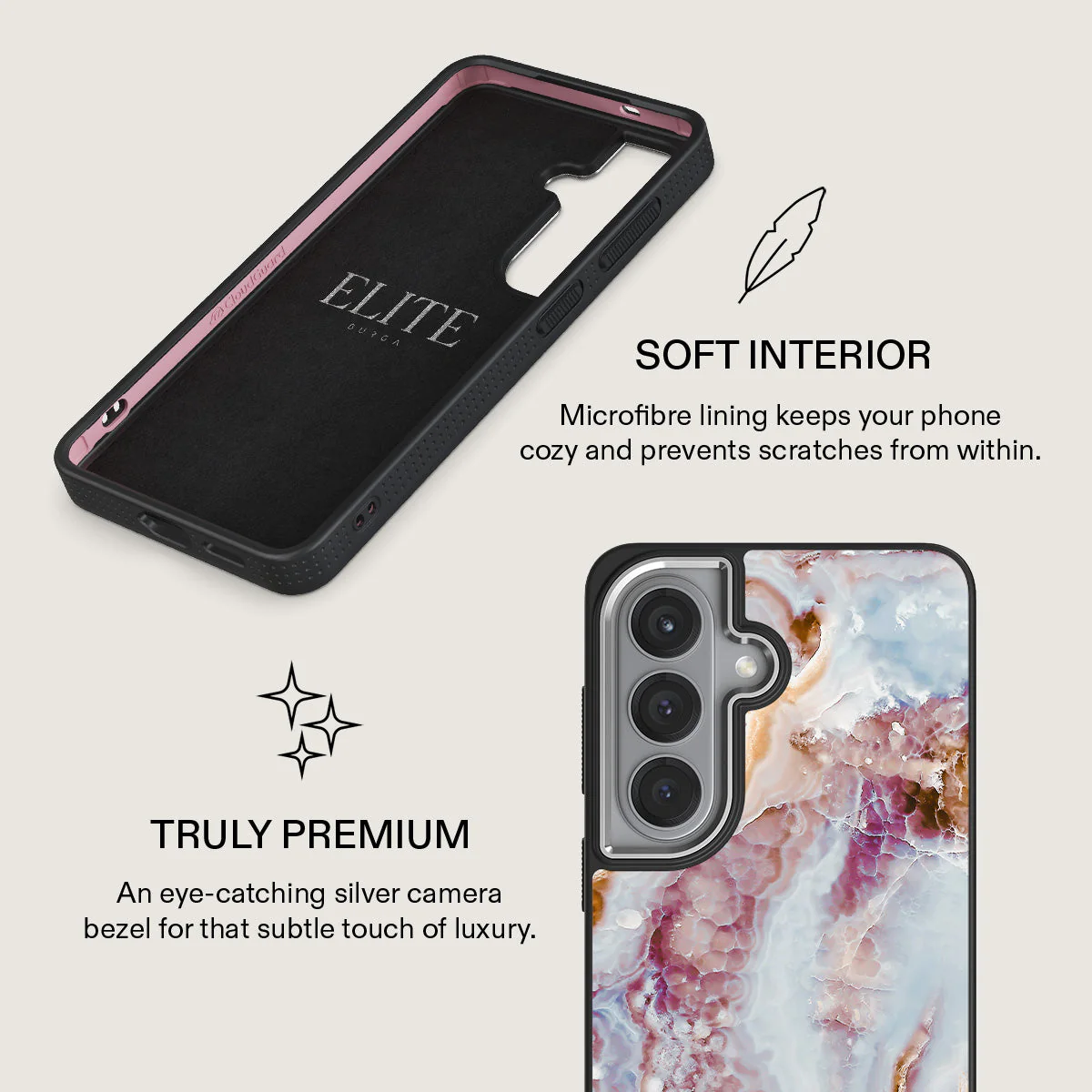 Frozen Leaves - Cute Marble Samsung Galaxy S26 Case - Image 24
