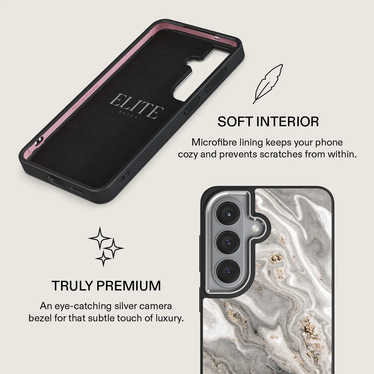 Snowstorm - Grey Marble Samsung Galaxy S26 Case - Image 24