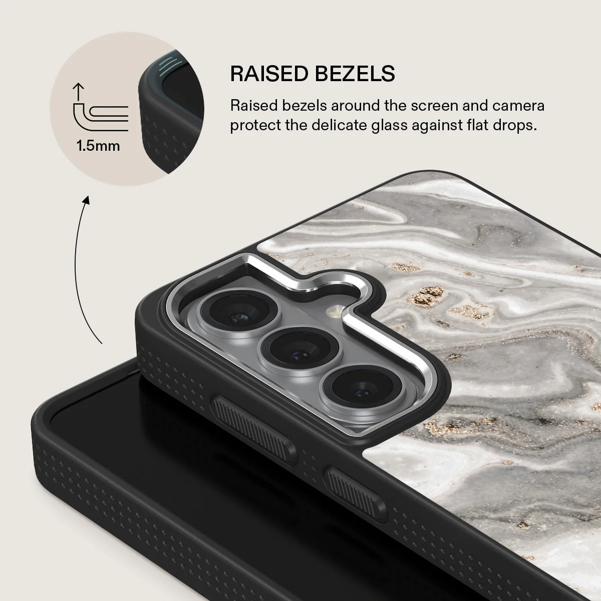Snowstorm - Grey Marble Samsung Galaxy S26 Plus Case - Image 22