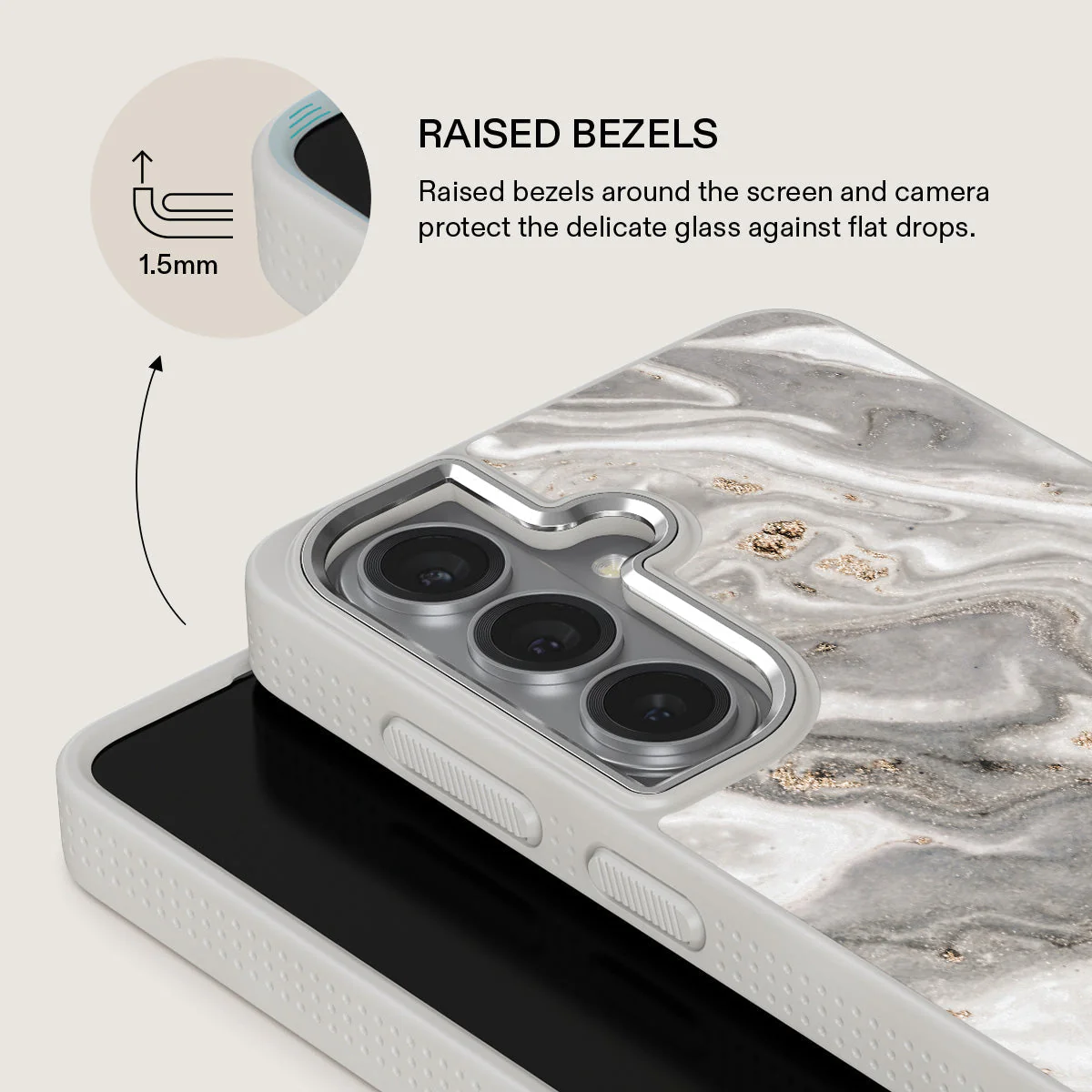 Snowstorm - Grey Marble Samsung Galaxy S26 Plus Case - Image 36
