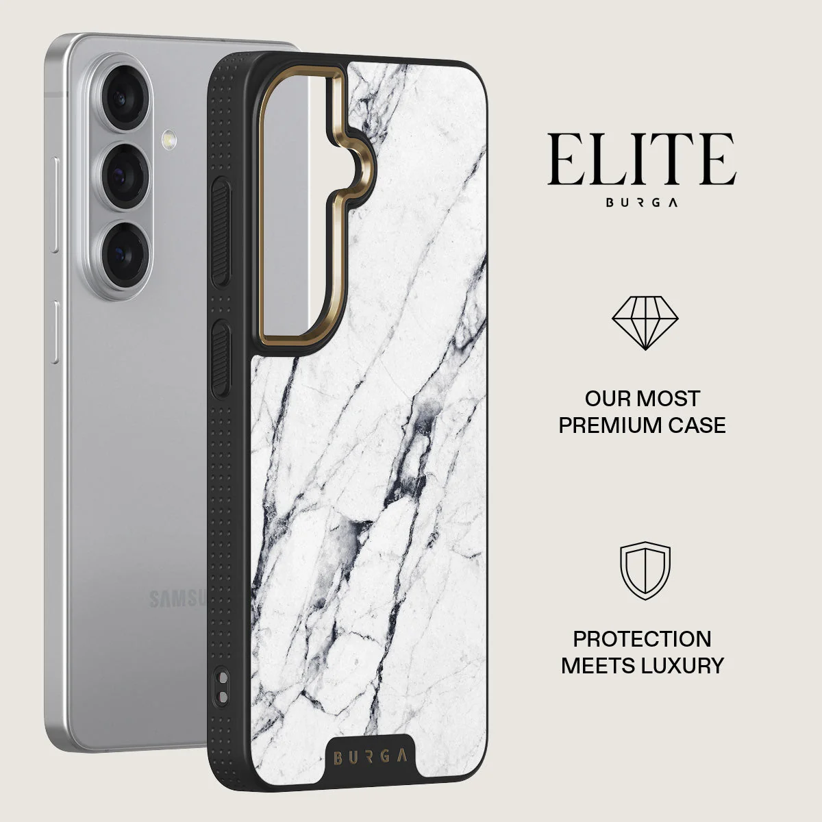 Satin White - Marble Samsung Galaxy S26 Case - Image 6