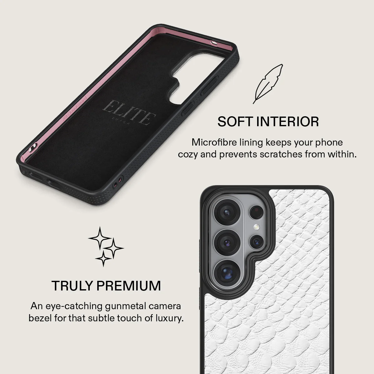Glacial Desert - White Snakeskin Samsung Galaxy S26 Ultra Case - Image 17